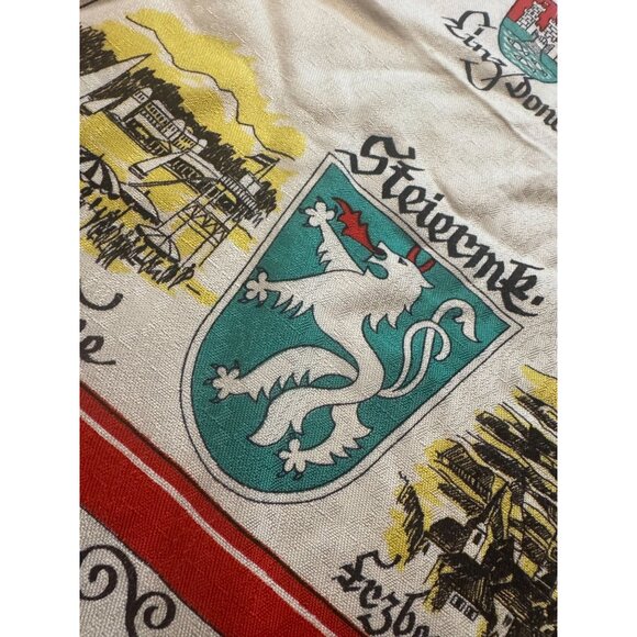 Vintage Austrian Souvenir Tablecloth & 4 Matching Napkins – Heraldry & Folk Art - Picture 10 of 16